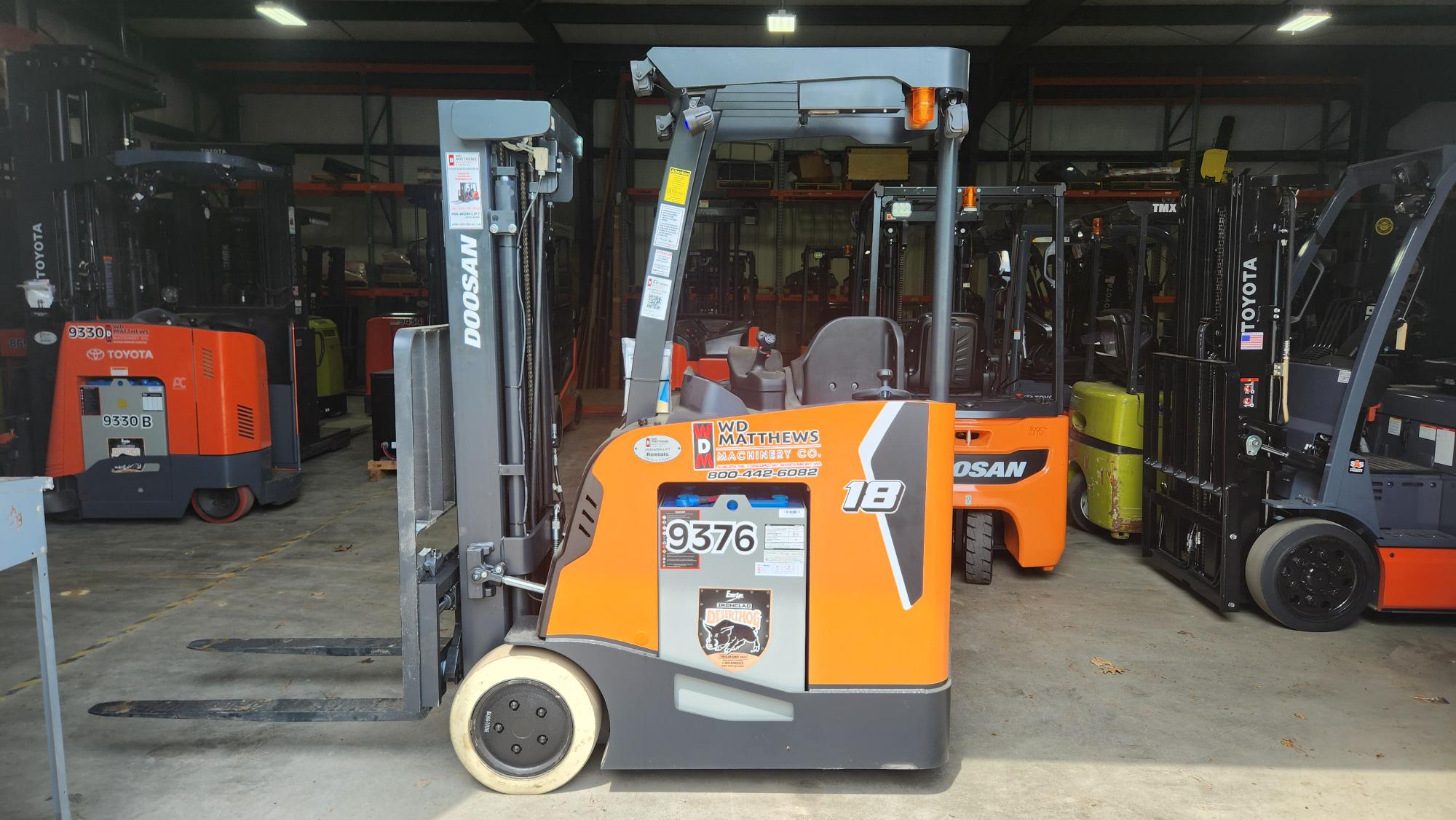 Doosan 2023 R9376 Stand Up 3 Wheel Used Electric Forklift